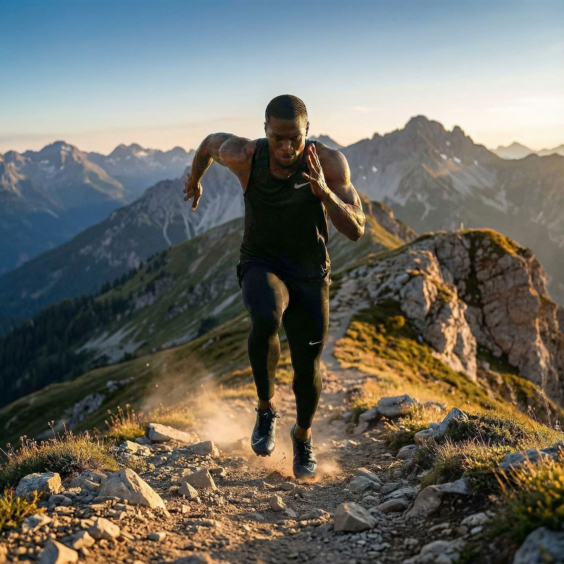 AI generated: running on a mountain