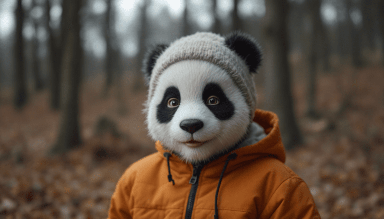 AI generated: boy with panda face 