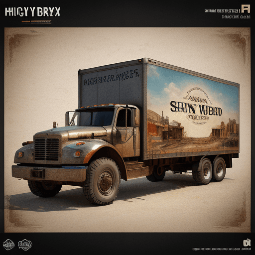 AI generated: highly detailed infographic of dry box truck ,no background, vintage, intricate detail, digital art,...
