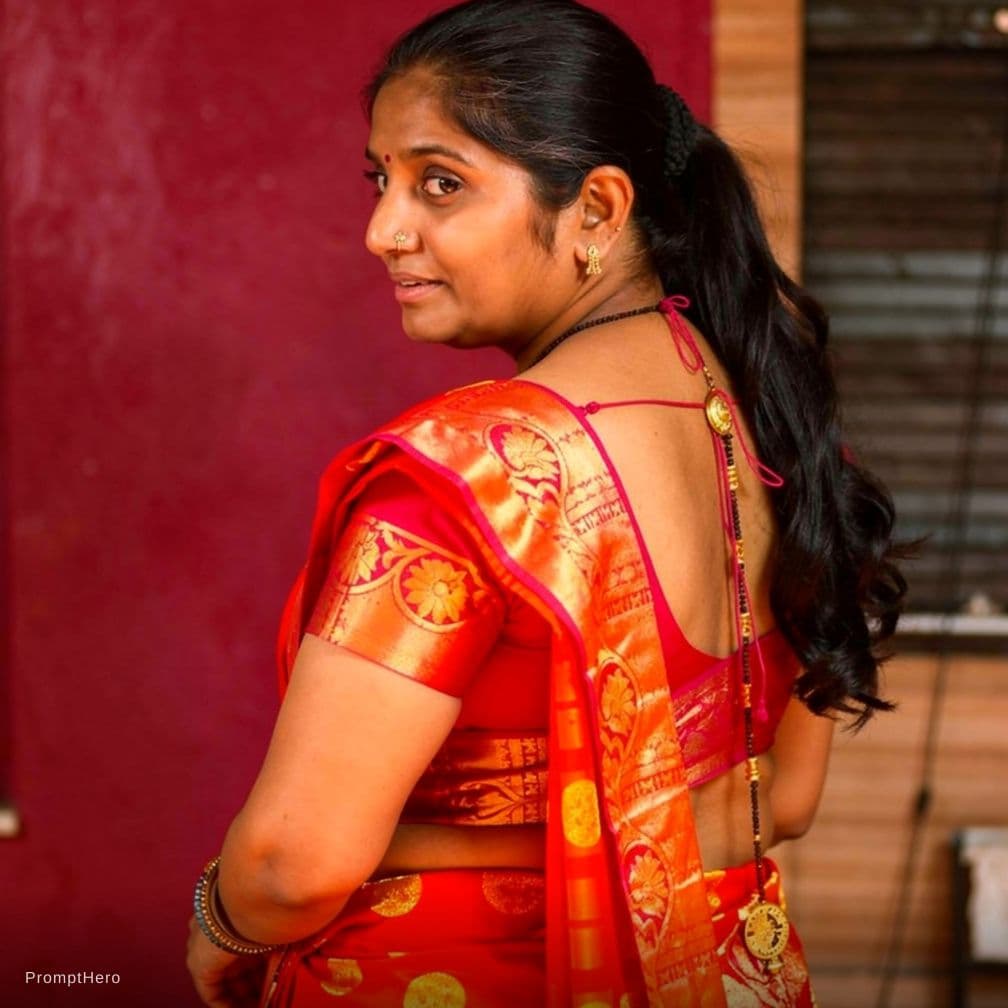 AI generated: I want back pose this women with face