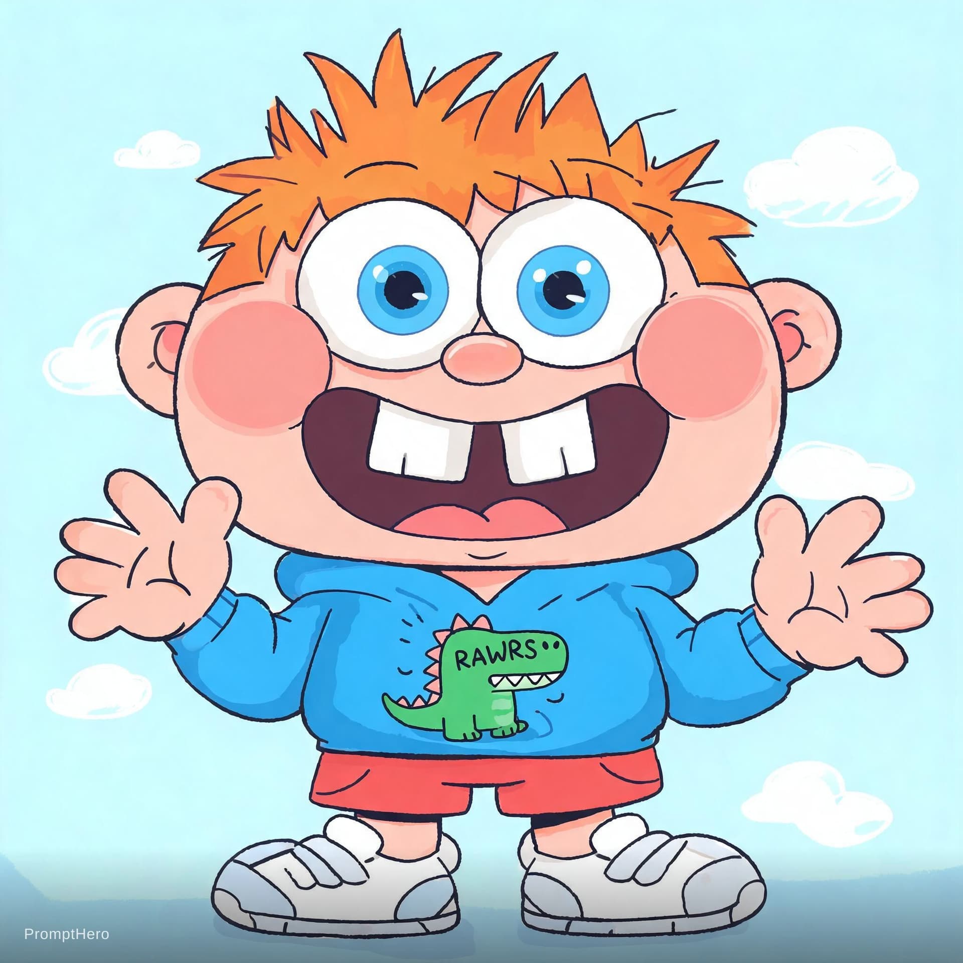 AI generated: caricature illustration, children's comic book character, hilariously exaggerated features --ar 1:2 ...