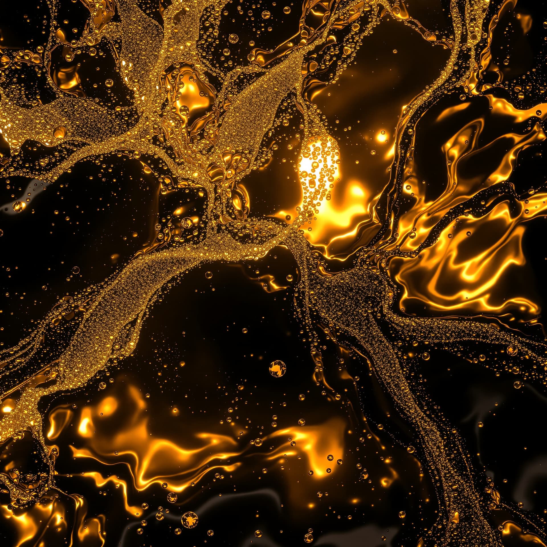 AI generated: GOLD FLUID OBERFLÄCHE LIGHT REFLECTION
DRAUFSICHT, PATTERN