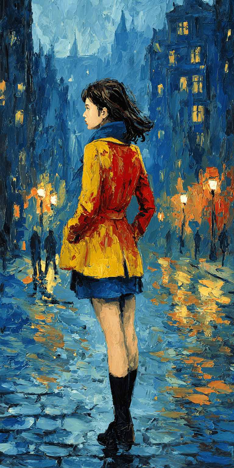 AI generated: woman on a street --chaos 75 --ar 1:2 --sref 1159418353 --profile x3fq9up --stylize 750