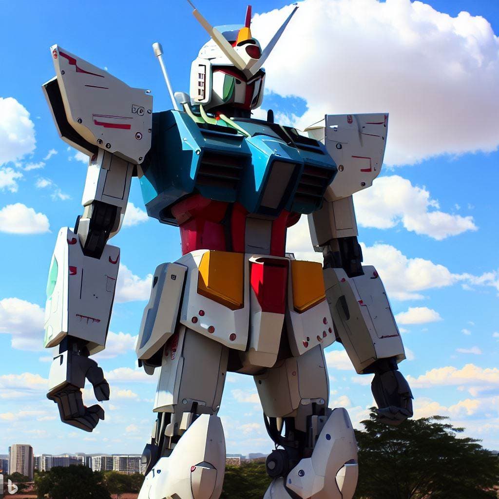 AI generated: Gundam in Brasília, Brazil