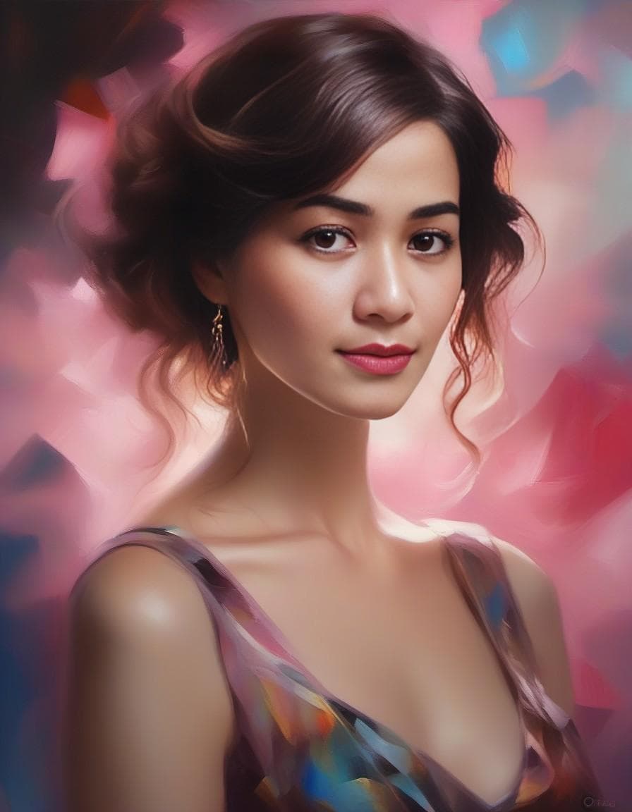 AI generated: create (digital oil painting:2.8), masterpiece, concept art,  RAW, photo realistic, Girl, 38oyo, pin...