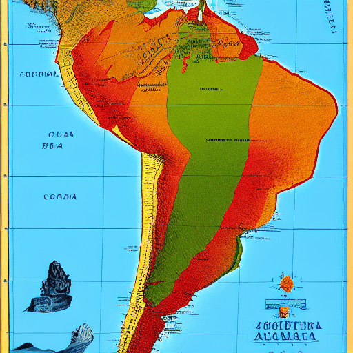 AI generated: Map of South America in 2032

