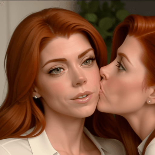 AI generated: kate walsh amy adams lesbian kissing each other
