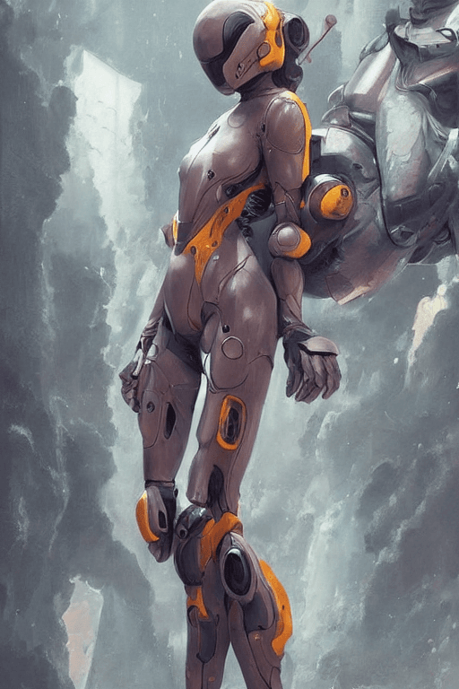 AI generated: Hyper realistic painting of a beautiful girl in an EVA plugsuit, hyper detailed, anime, by greg rutk...