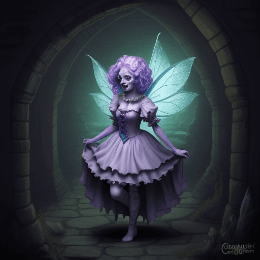 AI generated: dungeon castles creatures light fairytale clown fairy