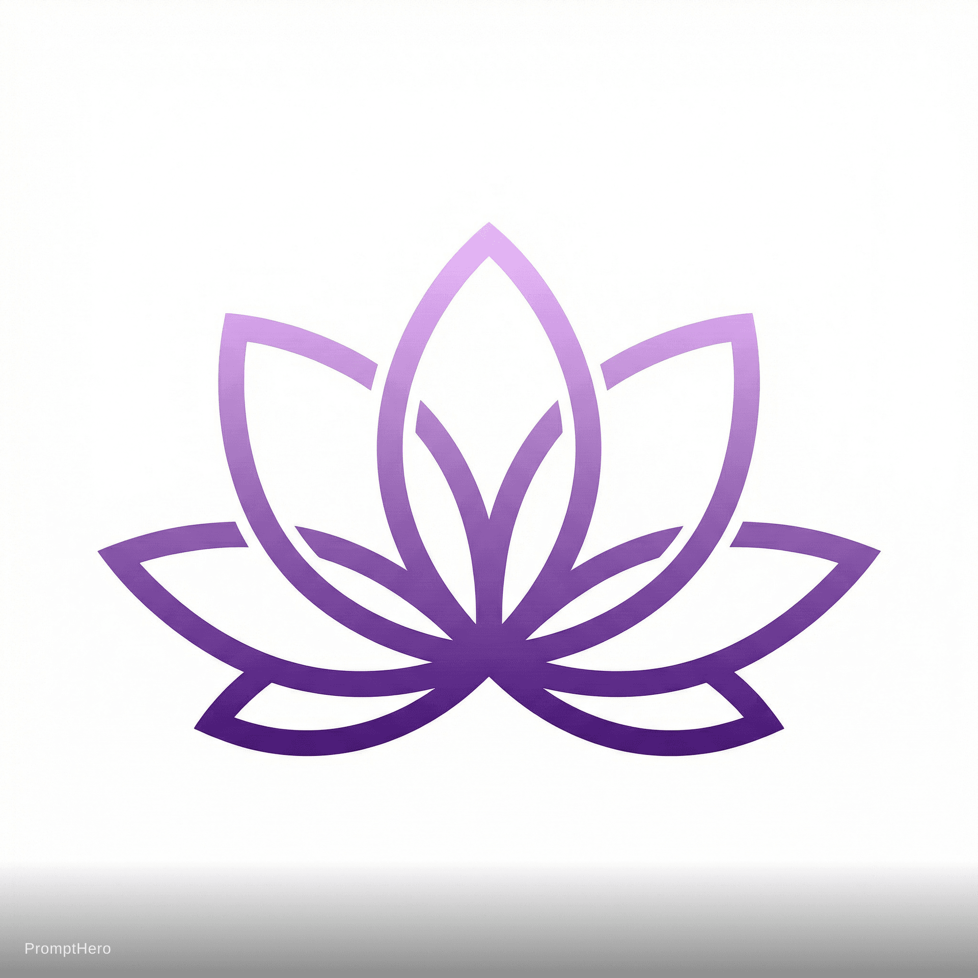 AI generated: Yoga studio, lotus flower, zen and peaceful, soft purple gradient