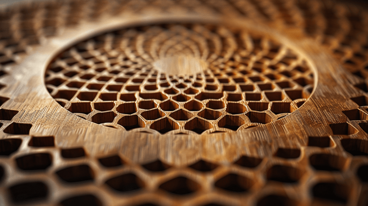 AI generated: moroccan geometrical carved on a wood shots with macro lens, shallow depth of filed, high detailing,...