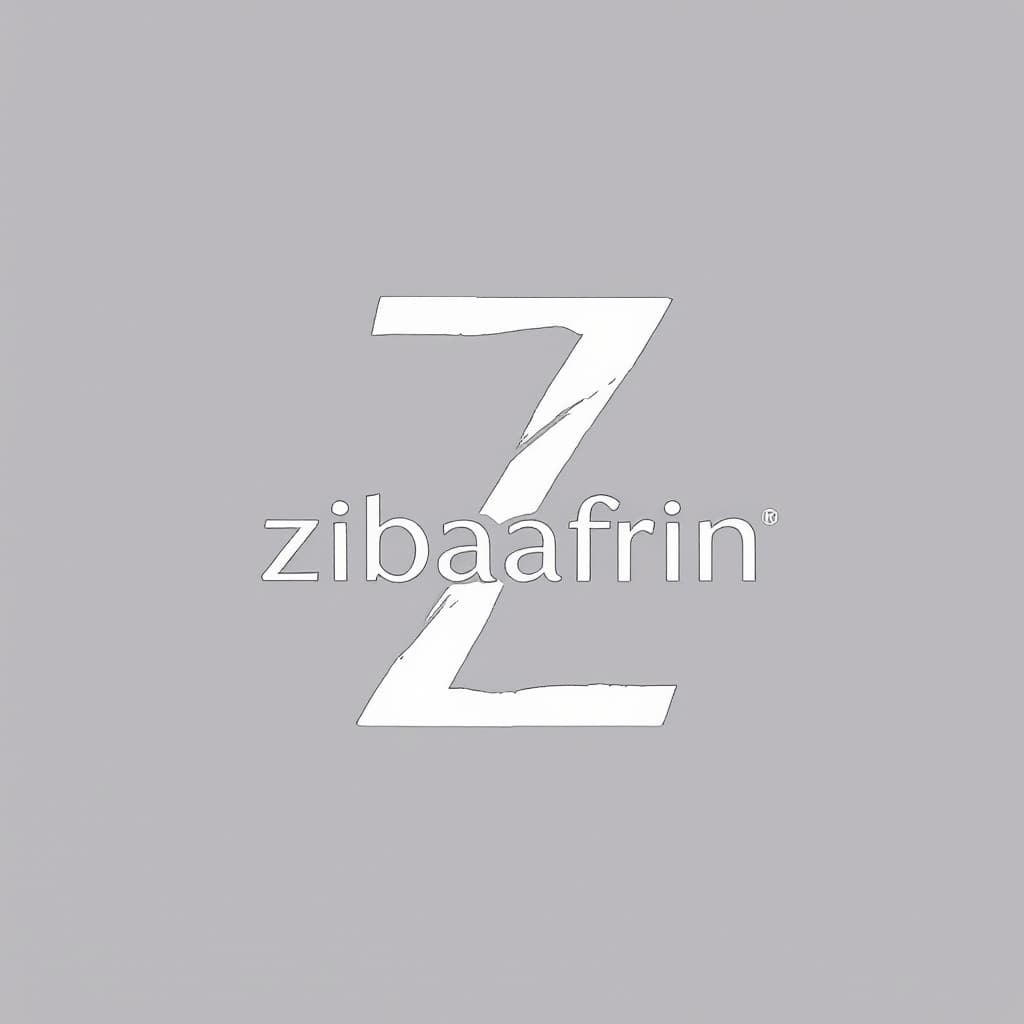 AI generated: A minimal logo for a skin and hair products trading company called Zibaafrin that features the lette...