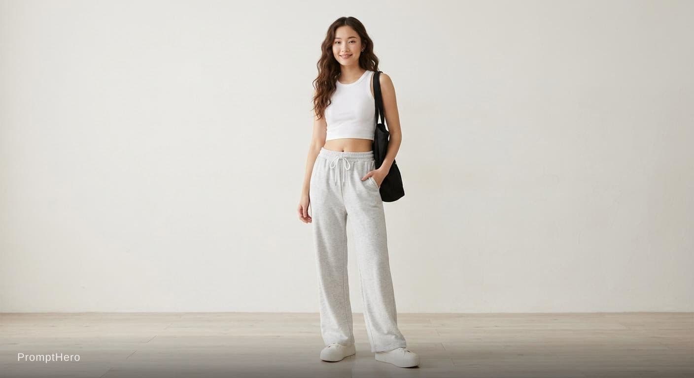 AI generated: A young East Asian woman in her early 20s with long wavy dark brown hair cascading over her shoulder...