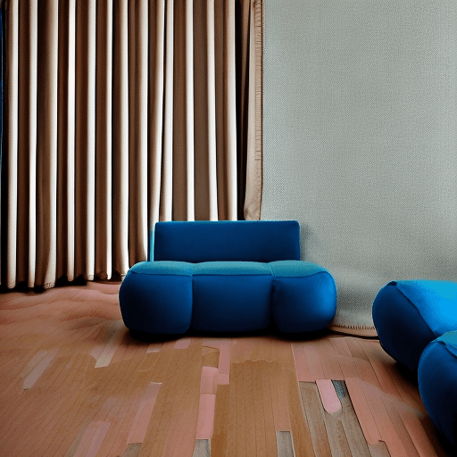AI generated: High resolution photography interior design, dreamy sunken living room conversation pit, wooden floo...