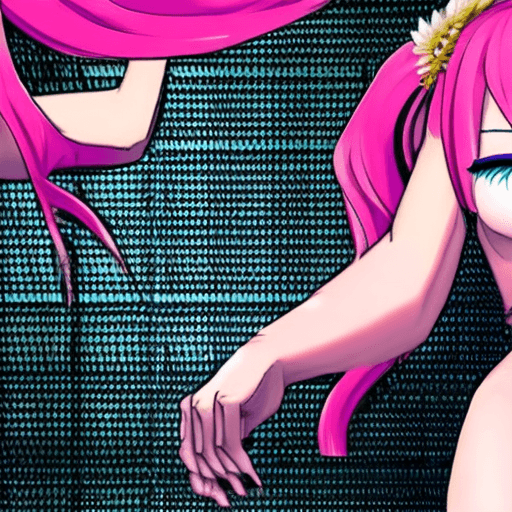 AI generated: Anime style, fully naked girl, with pink hair, and blushy face, tits, boobs, nipples and boobs oiled...
