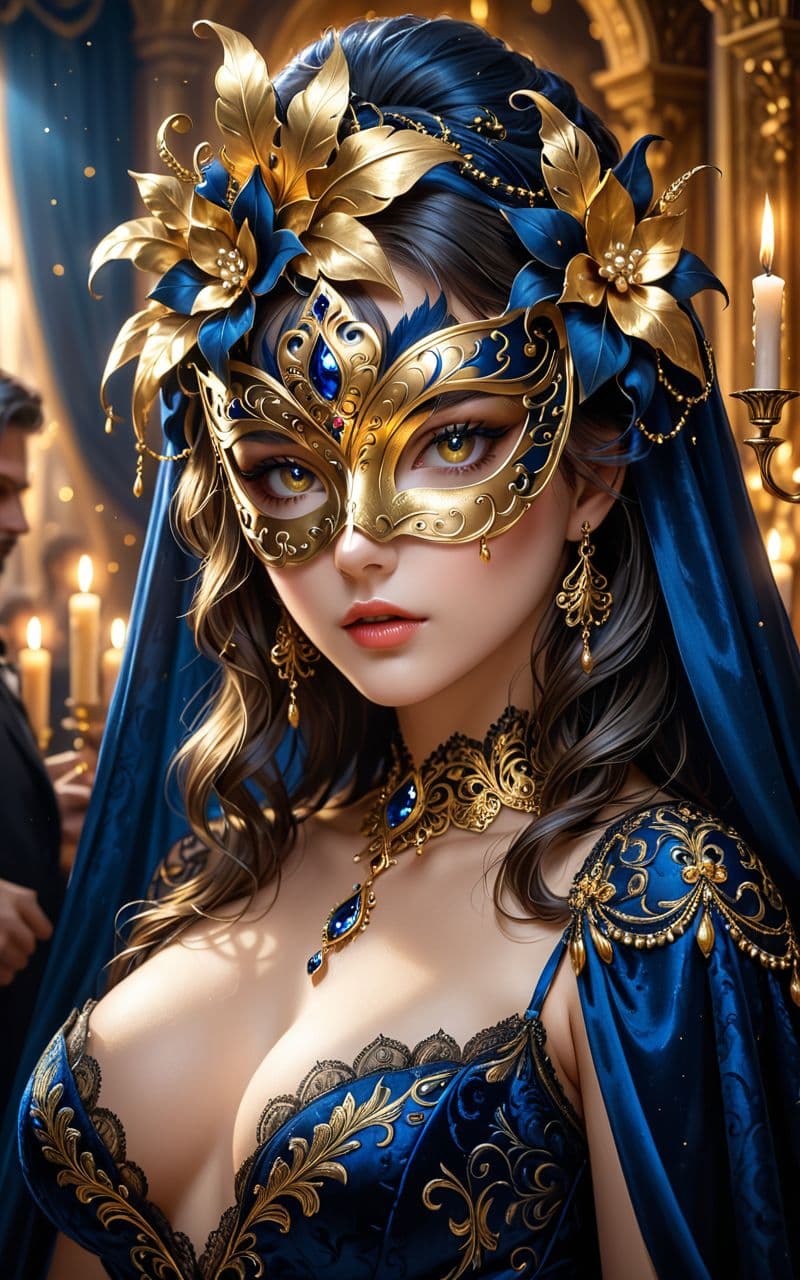 AI generated: masterpiece, best quality, ultra-detailed, photorealistic, cinematic portrait, A captivating noblewo...
