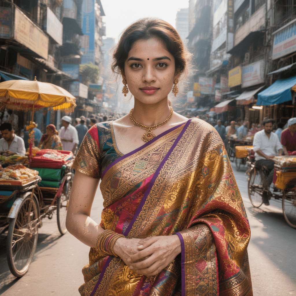 AI generated: A hyper-realistic portrait of a young Bengali woman, captured in an 8k raw photo, standing confident...