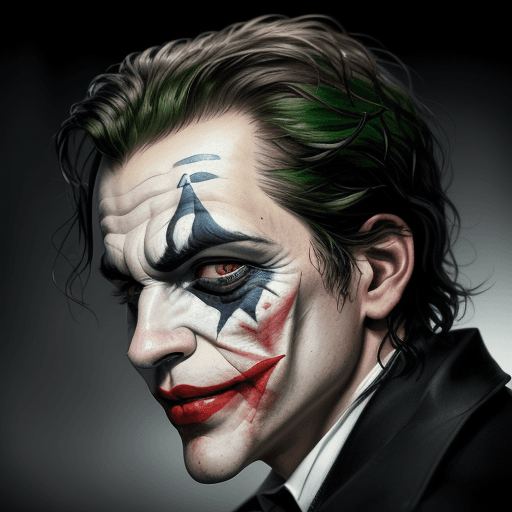 AI generated: close up of a joker, edmundo gonzalez urrutia,  side view, style of christopher nolan, intelligent, ...