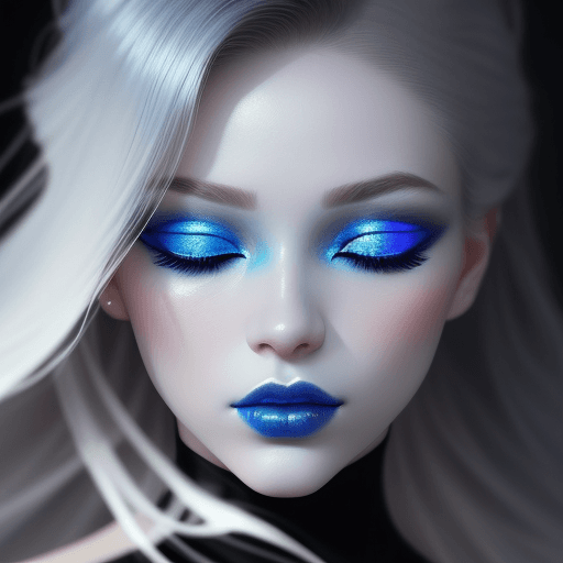 AI generated: a close up of a woman with a blue eye shadow on her face, official dior editorial, trending on pintr...