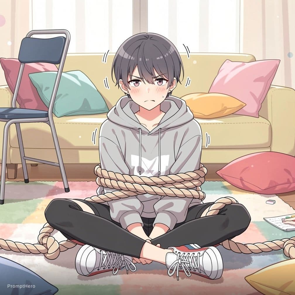 AI generated: Femboi ist tied up fucked 
