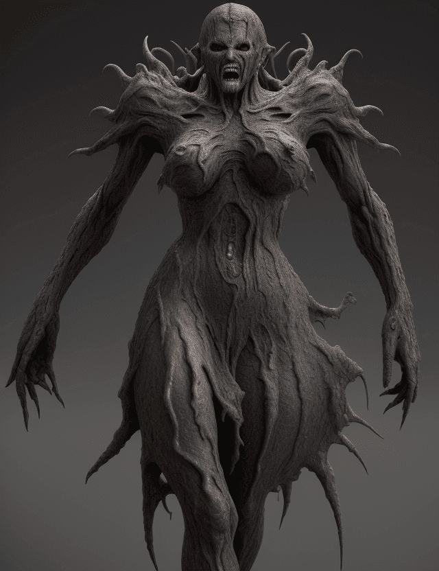 AI generated: High resolution Real super amorphous model, with all its details, horrifying and super realistic, in...