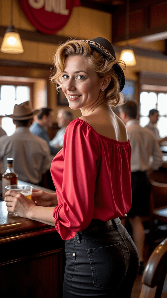 AI generated: A professional photograph, 9:16 portrait aspect ratio, of Calamity Jane Monroe (around 21-25 years o...