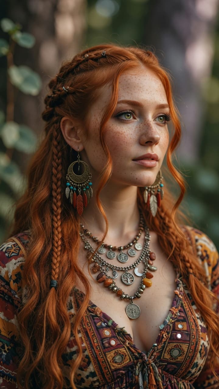 AI generated: Ultra-realistic National Geographic level portrait photography of a stunning young woman with long, ...