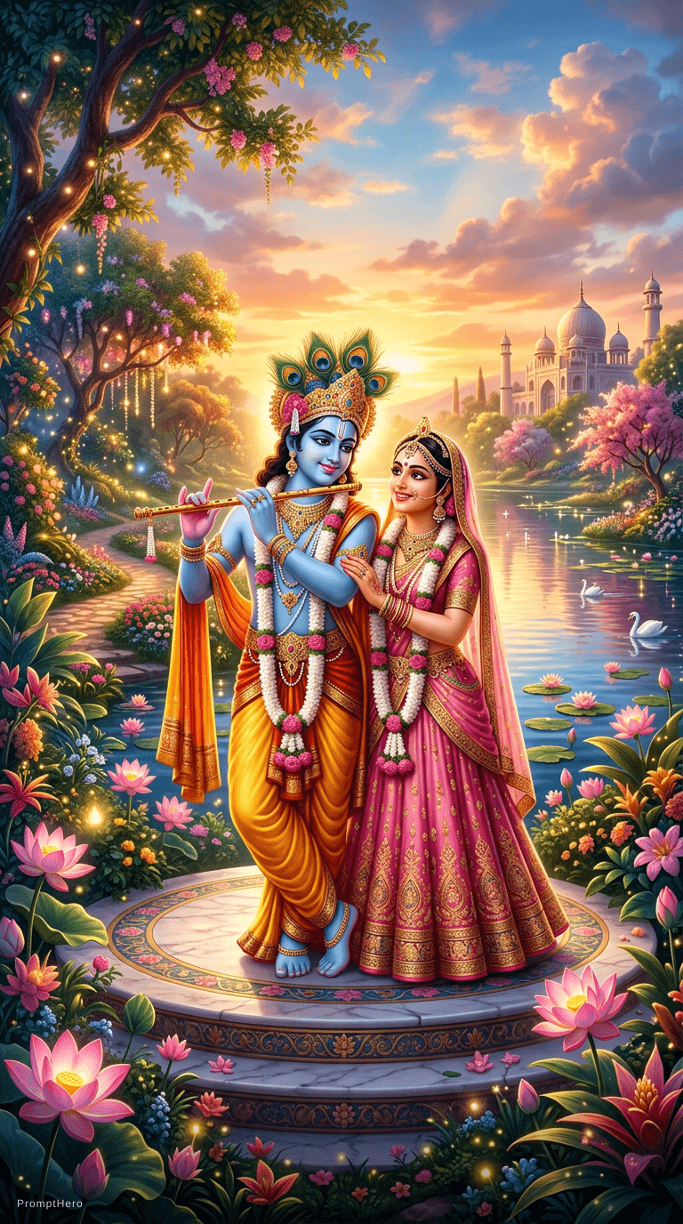 AI generated: Radhe Krishna 3d best photo 