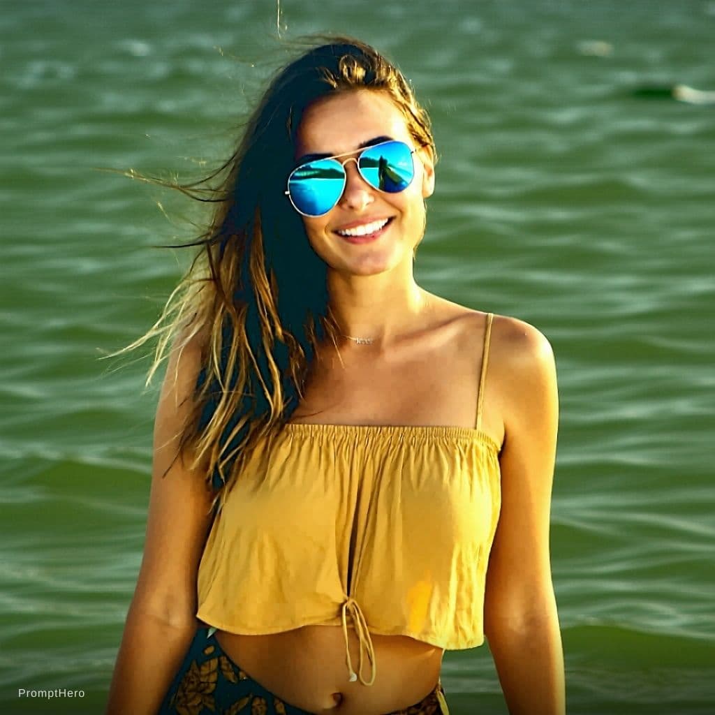 AI generated: Dress her with a bikini
