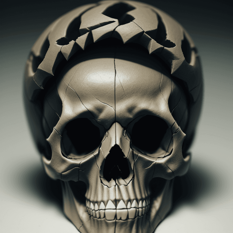 AI generated:  carved skull photographic cinematic