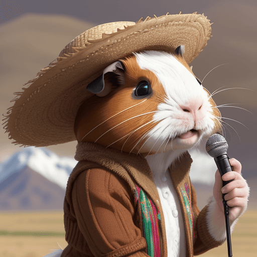 AI generated:   "species": "guinea pig",
  "attire": "traditional Ecuadorian",
  "personality": "charismatic, ende...