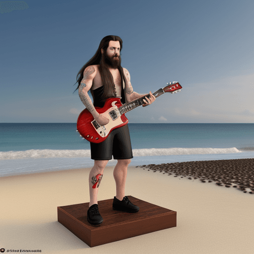 AI generated: Perfect digital painting of a 3D caricature entire body of a man with long hair, short van dick bear...
