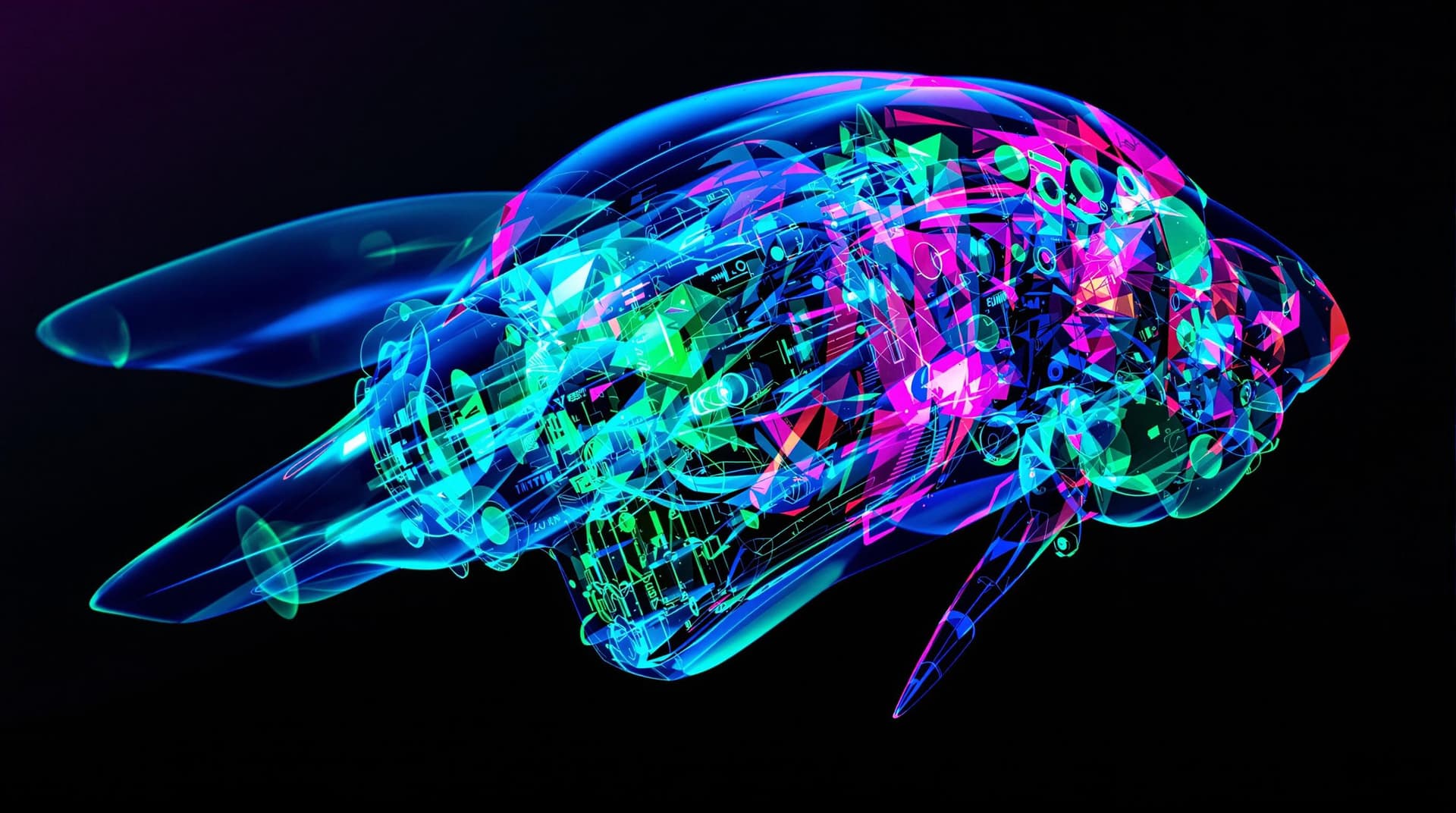 AI generated: A mesmerizing 3D  clay model render of "Spectralis Tintirri Angelis Mechina" in a see-through, trans...