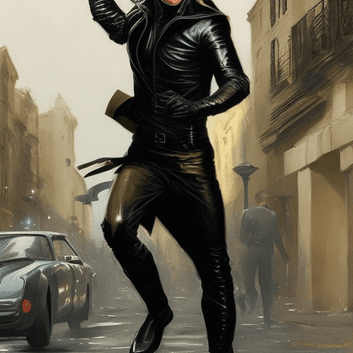 AI generated: a man in black with silver paint covering him, in the style of dark gold and bronze, comic art, futu...
