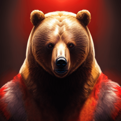 AI generated: Insanely detailed studio portrait, photograph of a beautiful bear as an angel, sad, head down walkin...