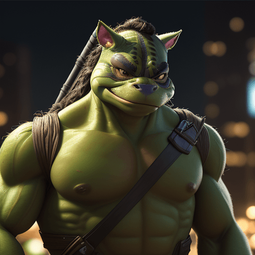 AI generated: Rafael from Teenage Mutant Ninja Turtles, professional portrait, hyper realistic, ultra detailed pho...