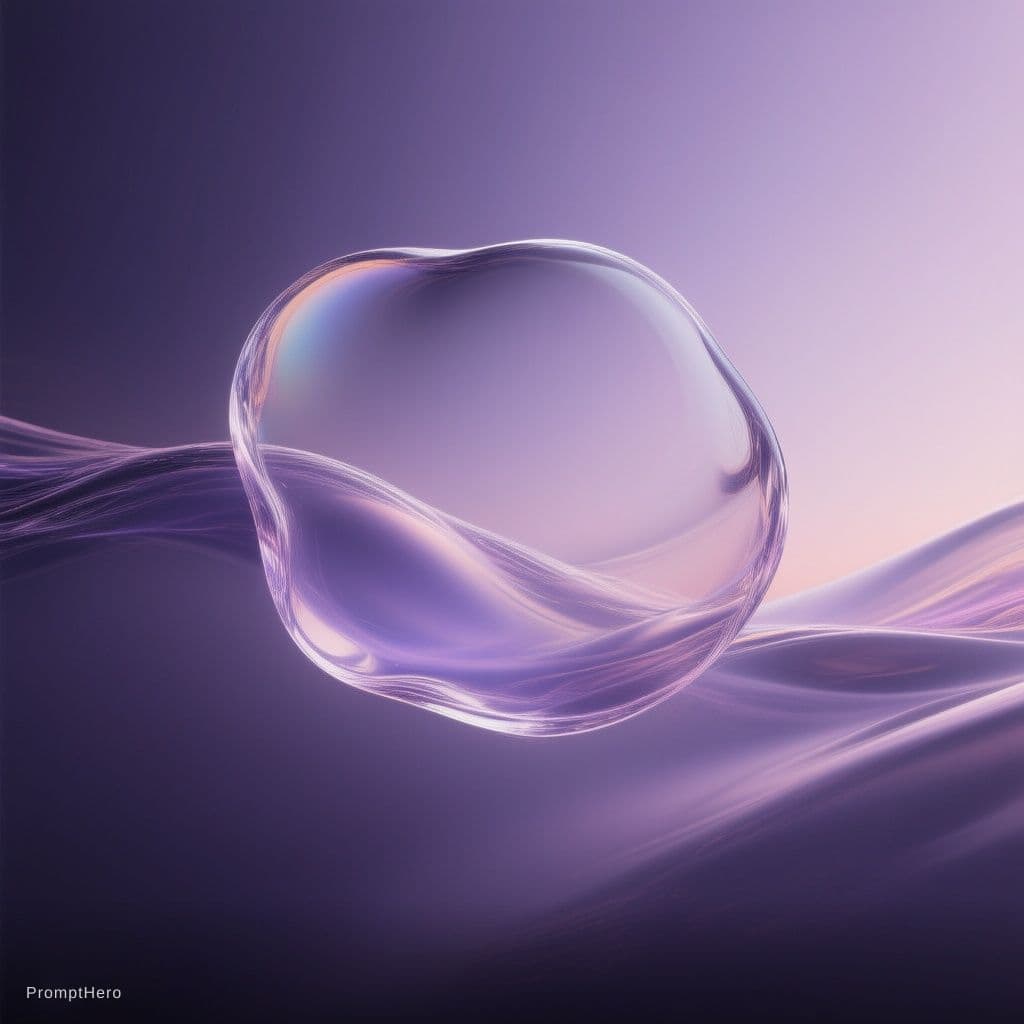 AI generated: Corporate gradient banner, deep plum to soft lavender flowing wave, smooth blend, glassmorphism acce...