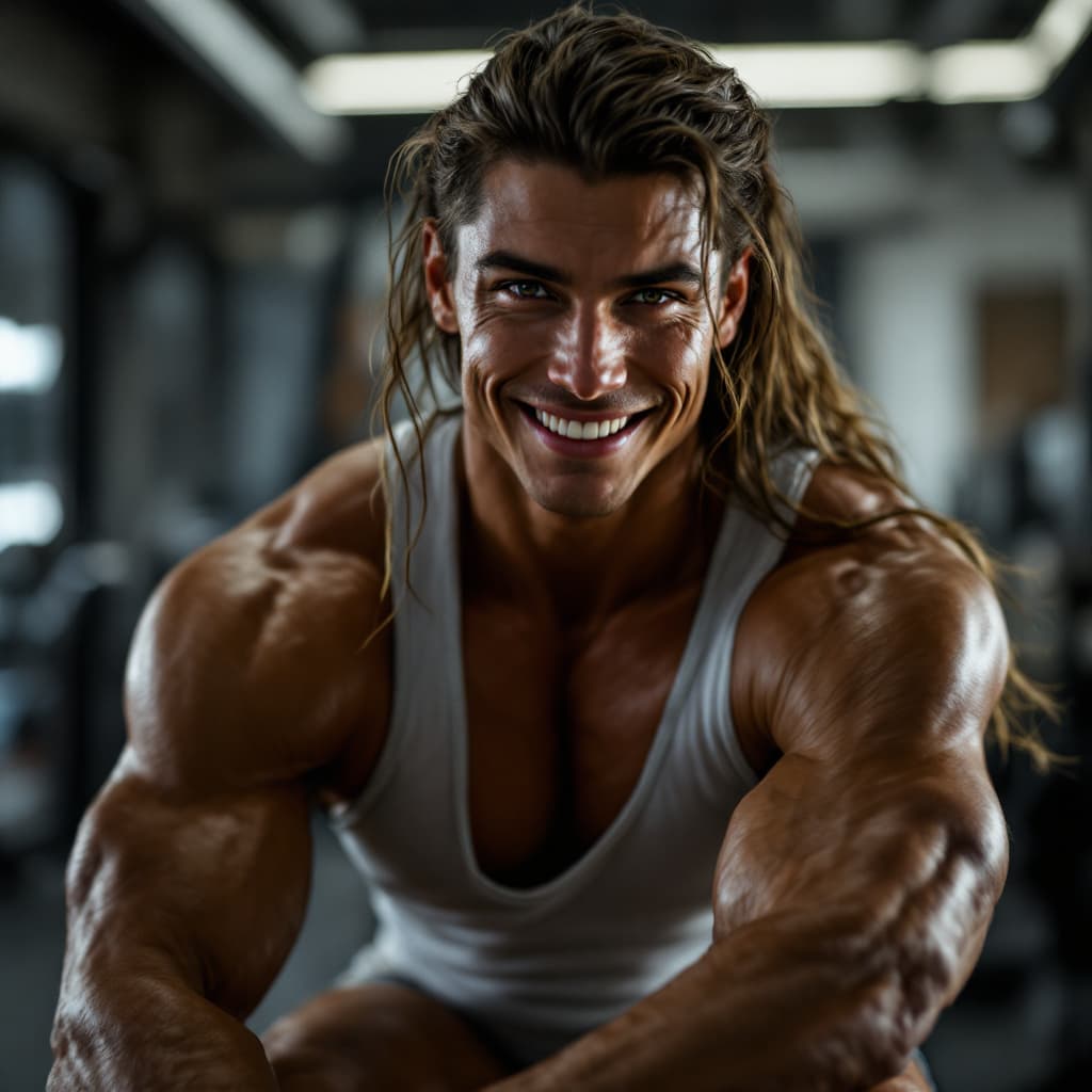 AI generated: Hyperrealistic art sharp focus, detailed edges, A perfect photo of a muscular woman posing for a pic...