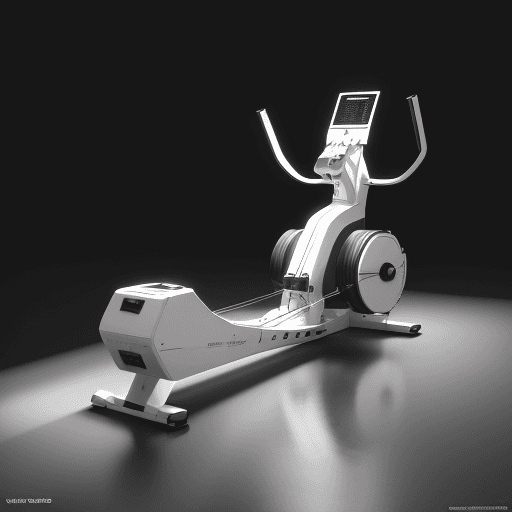 AI generated: rowing machine, design, Industrial Design, white color, minimalistic, future, realism, photorealis, ...