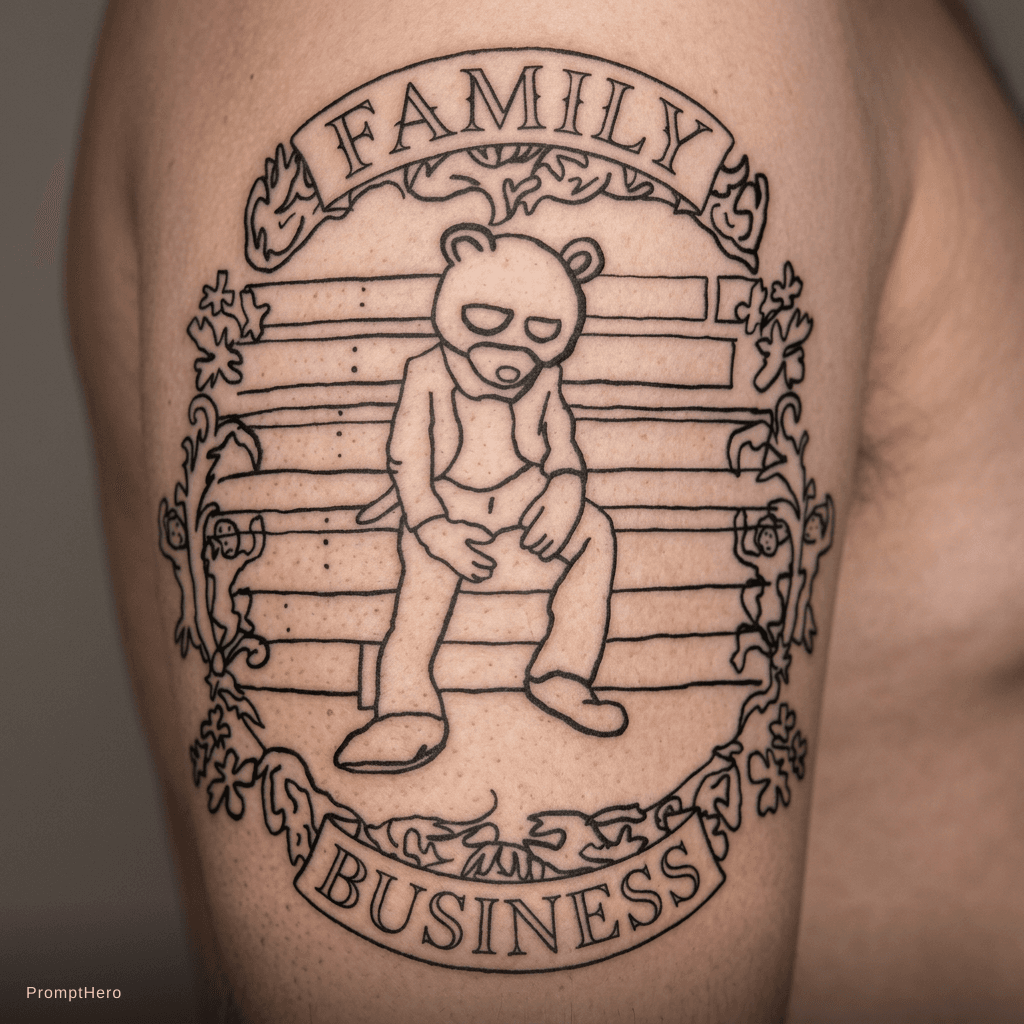 AI generated: Add the word Family above the design and the word Business below the image