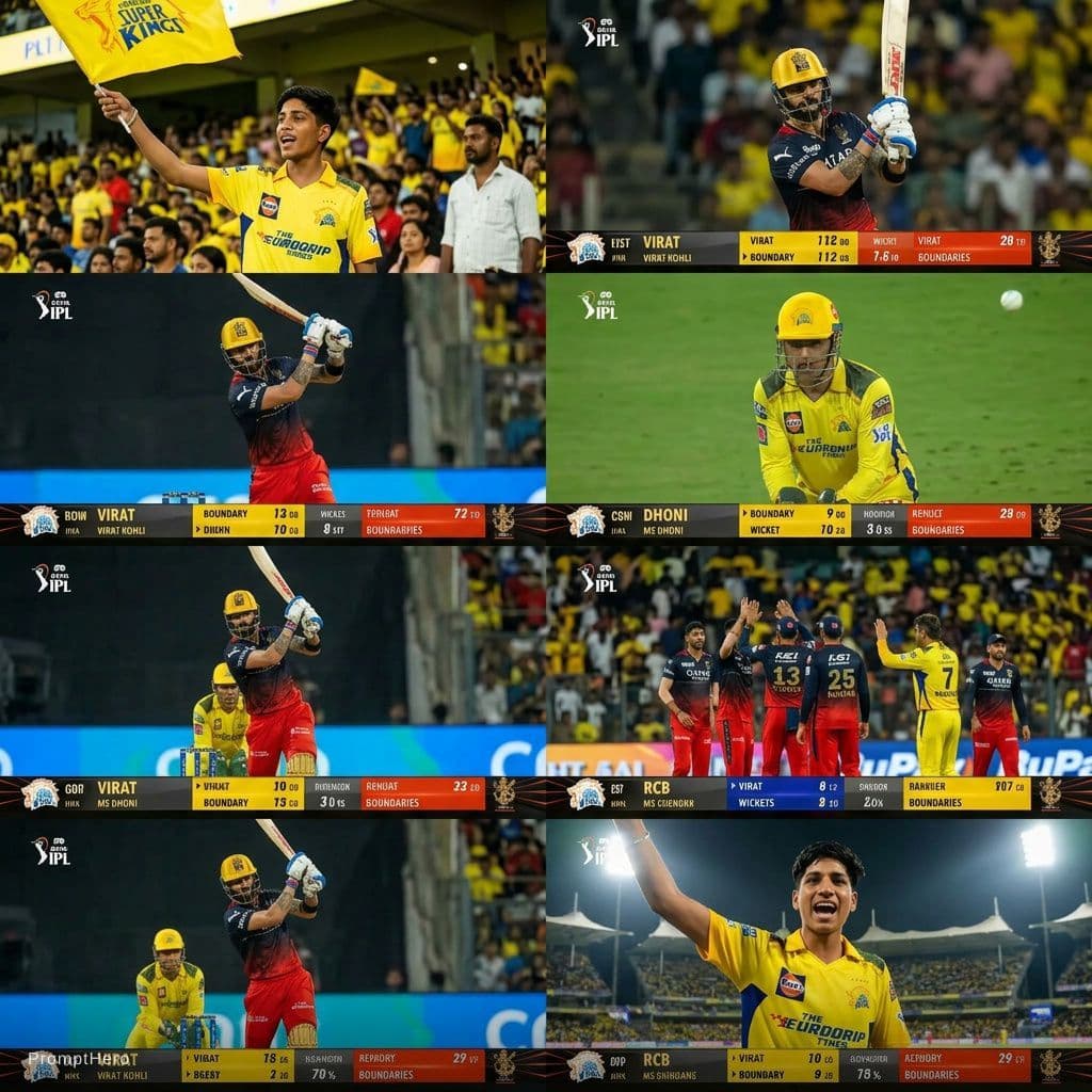 AI generated: Create a video for real cricket match csk vs rcb
