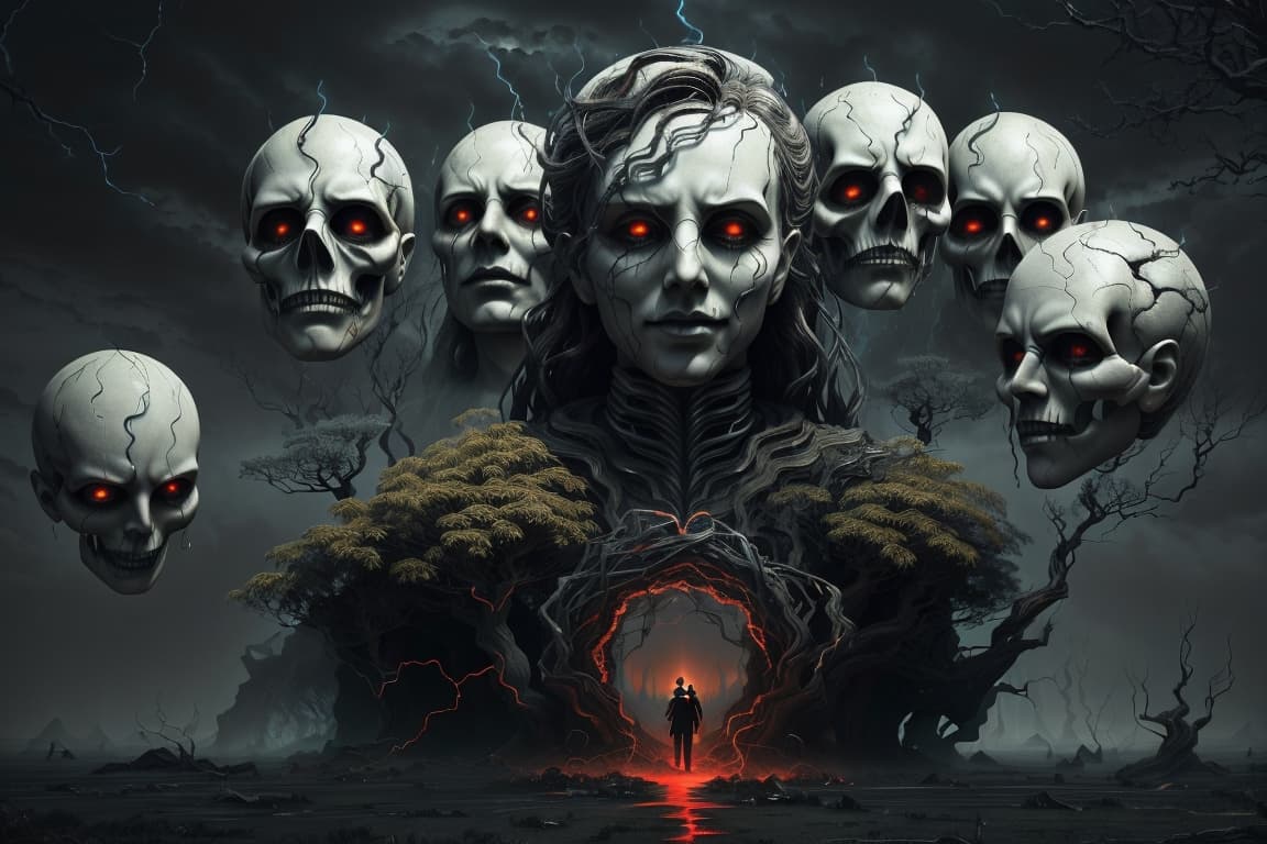 AI generated: a group of corrupt politicians with their entire faces and heads resembling different forms of narci...