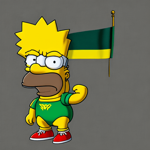 AI generated: A 3D character inspired by The Simpsons, with an Iranian twist. The character has the iconic yellow ...