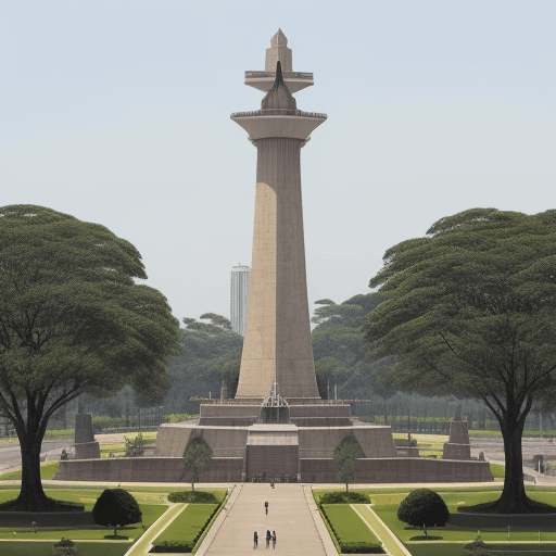AI generated: Please make a design for the Monas monument with a limas, 2 meters high, 80 cm wide