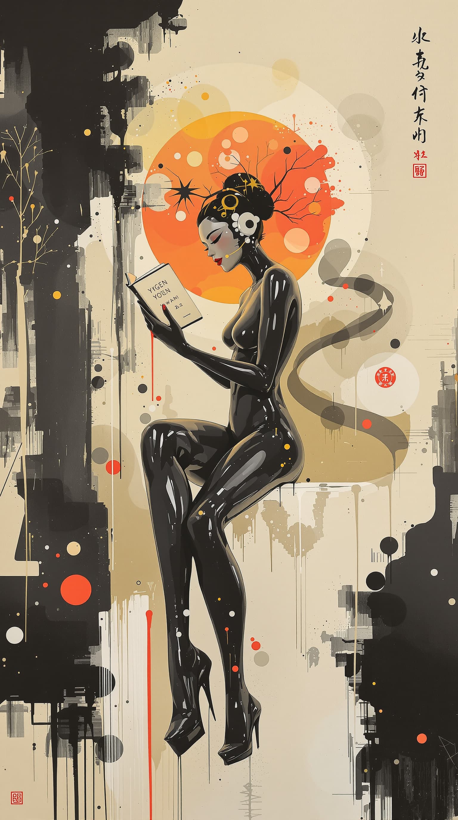 AI generated: Yūgen

STYLE: “A fusion of Sesshu Toyo, Joan Miró, and spray paint art, where subjects are rendere...