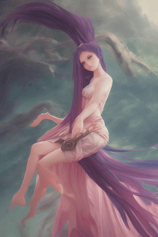 AI generated: demon princess, classical oil painting, fantasy, trending on artstation, stylistic, brush strokes, o...