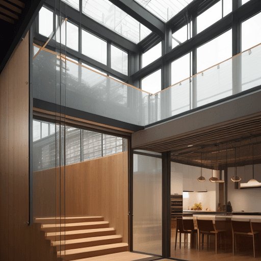 AI generated: architectural photography, striking architectural space interplay of geometry and light creates a vi...