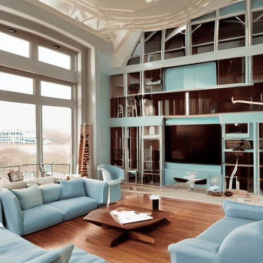 AI generated: high resolution photography interior design, portable pod for sports injuries, dreamy sunken living ...