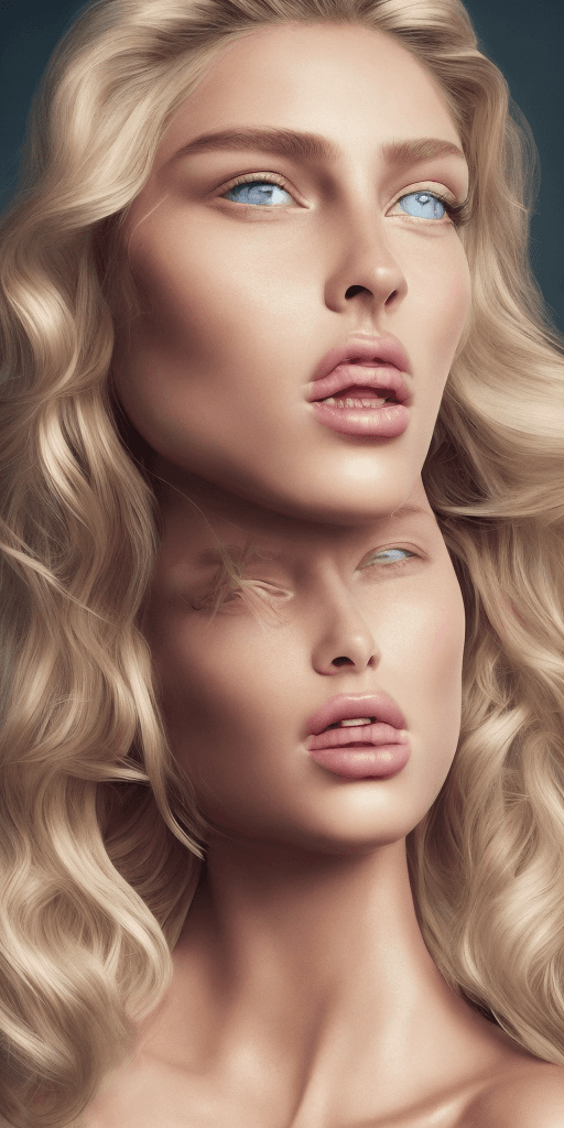 AI generated: Masterful beautiful blonde Female supermodel, full body shot, radiant perfectly clear eyes, gems of ...