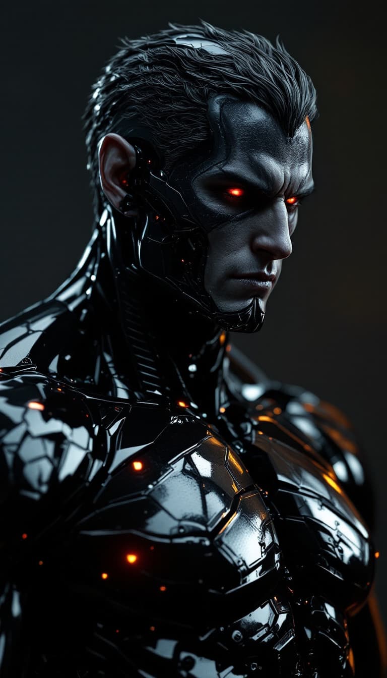 AI generated: 3d render, best quality, ultra realic, ultimate detailed, half-body shot : charismatic muscular huma...